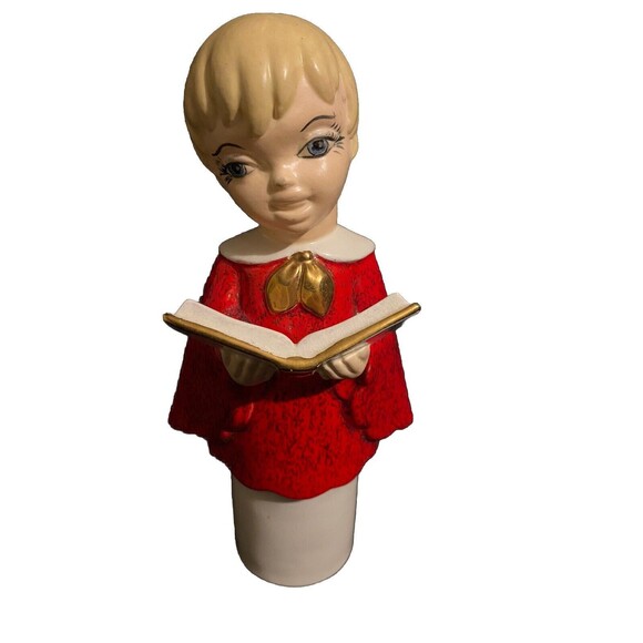 Vintage Hand painted Ceramic Choir Girl Christmas statue 10.75" tall - Picture 1 of 7